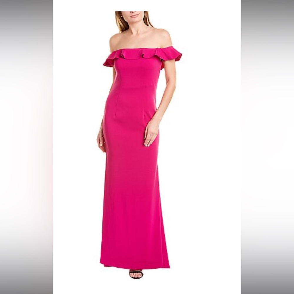 NWT Carmen Marc Valvo Infusion pink gown 💕 mermaid hem off the shoulder